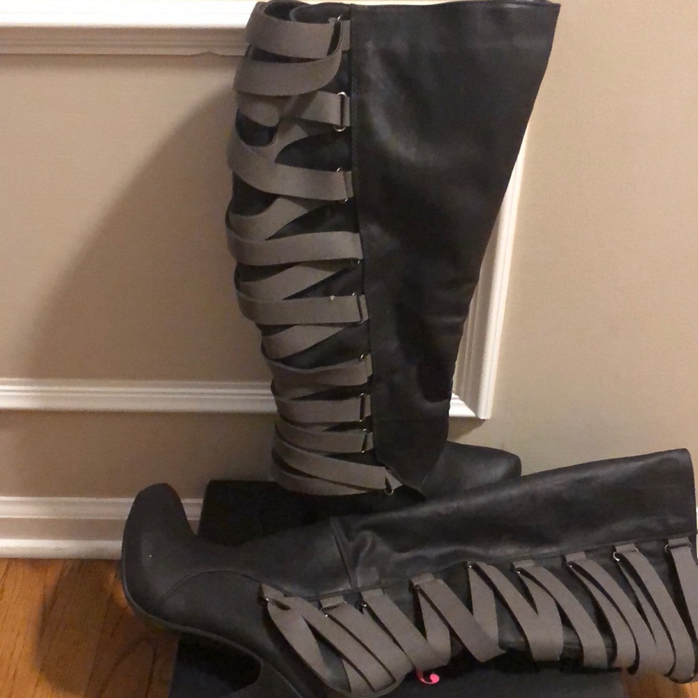 Black and Gray Laced boots